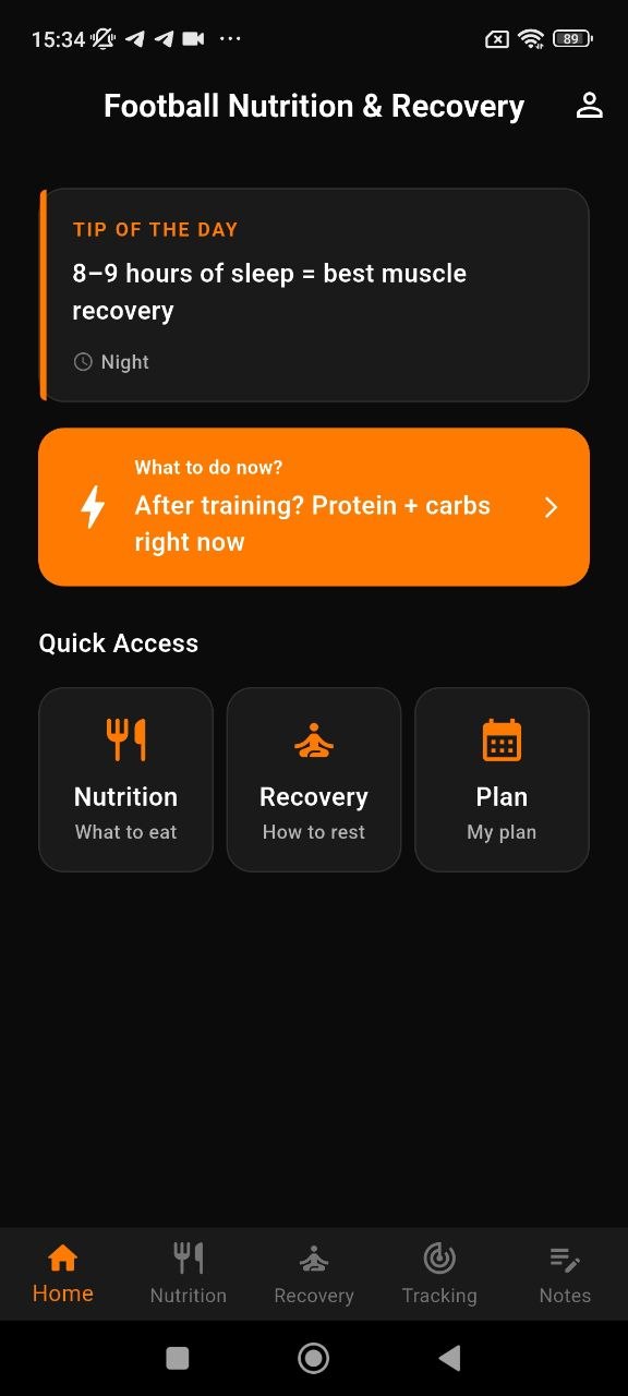 Mlb Football Nutrition home screen